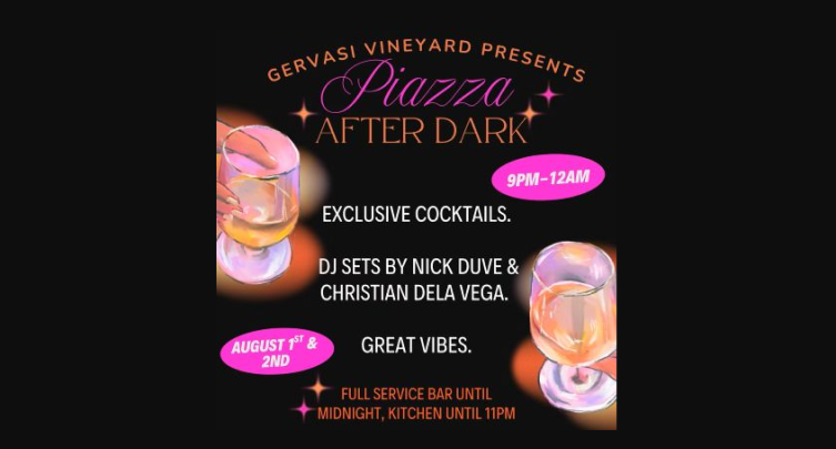 Piazza After Dark at Gervasi Vineyard